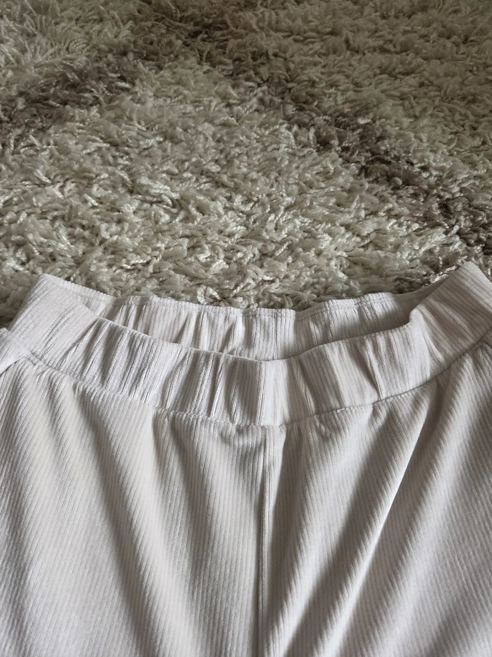 Vuori Ribbed Wide-Leg Lounge Pants - Cream